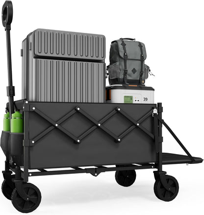 350lbs Small Collapsible Wagon with Tailgate, Wagons Carts Foldable with Capacity, Lightweight Portable Utility Wagon