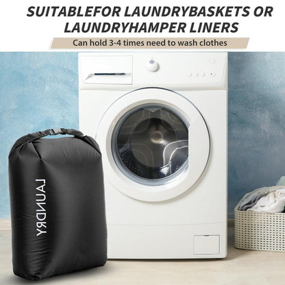 Travel Laundry Bag, Vacuum Compression Dirty Clothes Travel Bag Waterproof Wet Dry Bags Large Capacity Space Saver Bags Reusable Camp Clothes Organizer for Sports College Dorm Laundromat (1 Pcs )Black