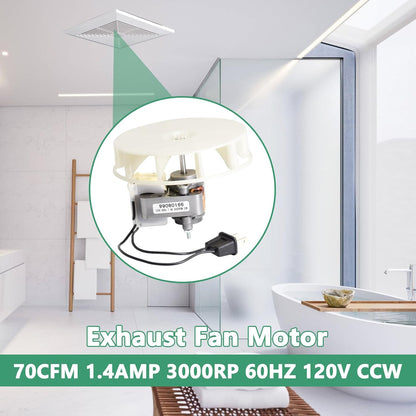 Hiorucet S99080166 Vent Bath Fan Motor - Replacement Kit BP28 for Broan Nutone Exhaust Fan Motor 70CFM 120V