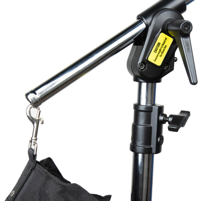 Kupo Steel Baby Boom Stand, Heavy Duty Convertible Stand and Boom Arm, Stand Load 26.4lbs, Boom Load 11lbs, Boom Range 43.7"–75.2", Black (KS142412)