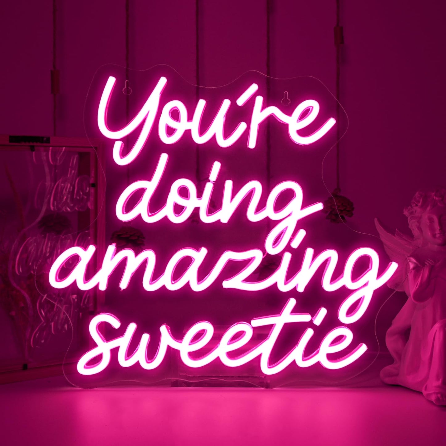 This Must Be The Place Neon Sign Warm White Letter Led Signs for Wall Decor Usb Word Light Up Signs for Bedroom Salon Man Cave Beer Home Bar Wedding Birthday Party Decor Gifts