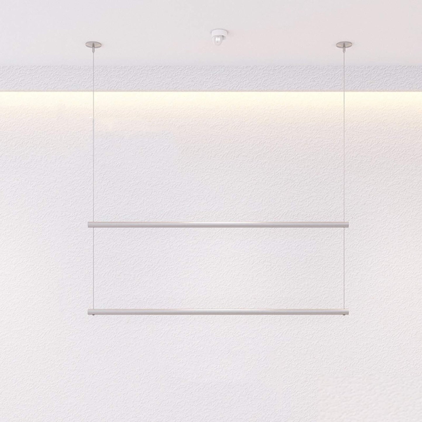 Height-Adjustable Metal Ceiling Clothing Rack, Commercial Display Storage Hanger, Retail Iron Garment Rack with Steel Wire, Ideal for Stores and Home Use(Silver,84cm)