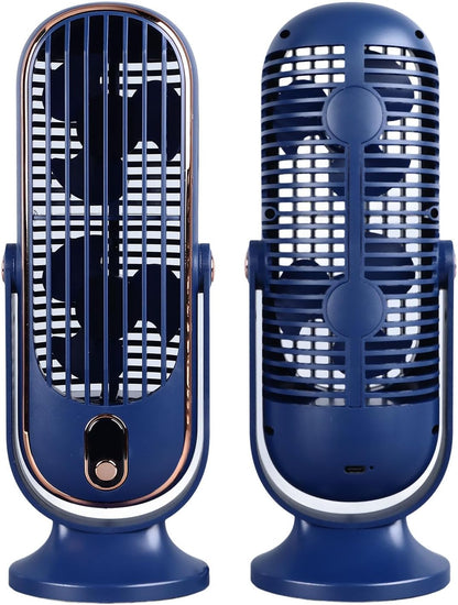 Haofy Table Tower Fan - USB Plug-In Quiet Motor Fan for Bedrooms and Offices (Blue)