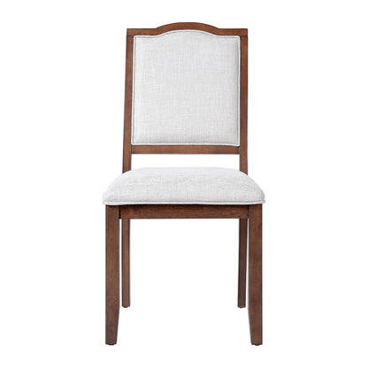 Ball & Cast Farmhouse Dining-Chairs Set of 4, High Back Wood Frame Dining Room Chair with Padded Seat, Modern Upholstered Kitchen Island Seating, 4 Pack Mid-Century Chairs, Cherry&Beige