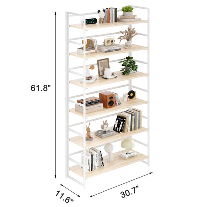 BHG Vintage Multifunctional Folding Bookshelf, No-Assembly Plant Stand Storage Rack Shelves for Home Office
