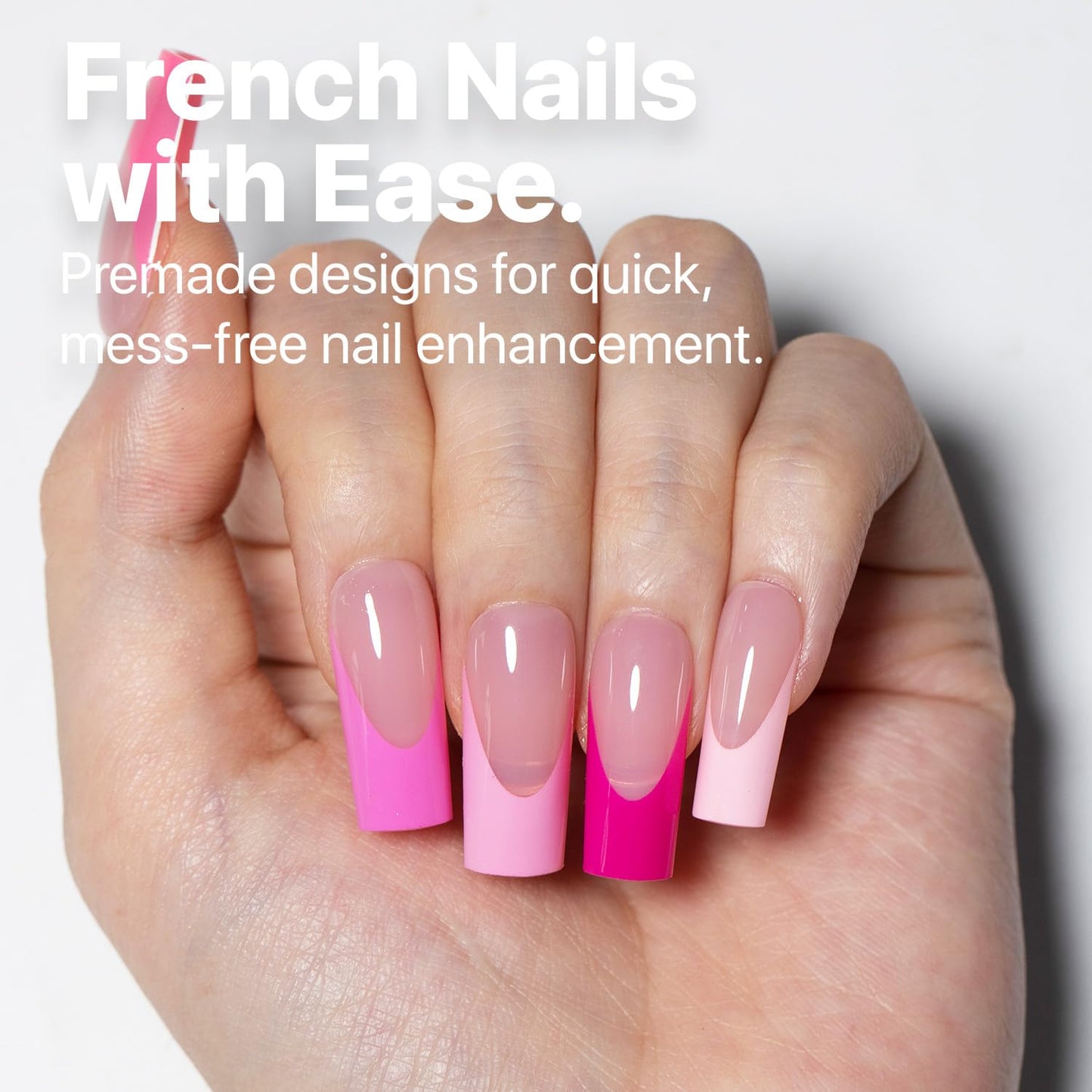 SXC Cosmetics French Tip Press On Nails - Skin Tone Nude and Color Series, Short Coffin X-Pro Tips Starter Kit ST119KIT