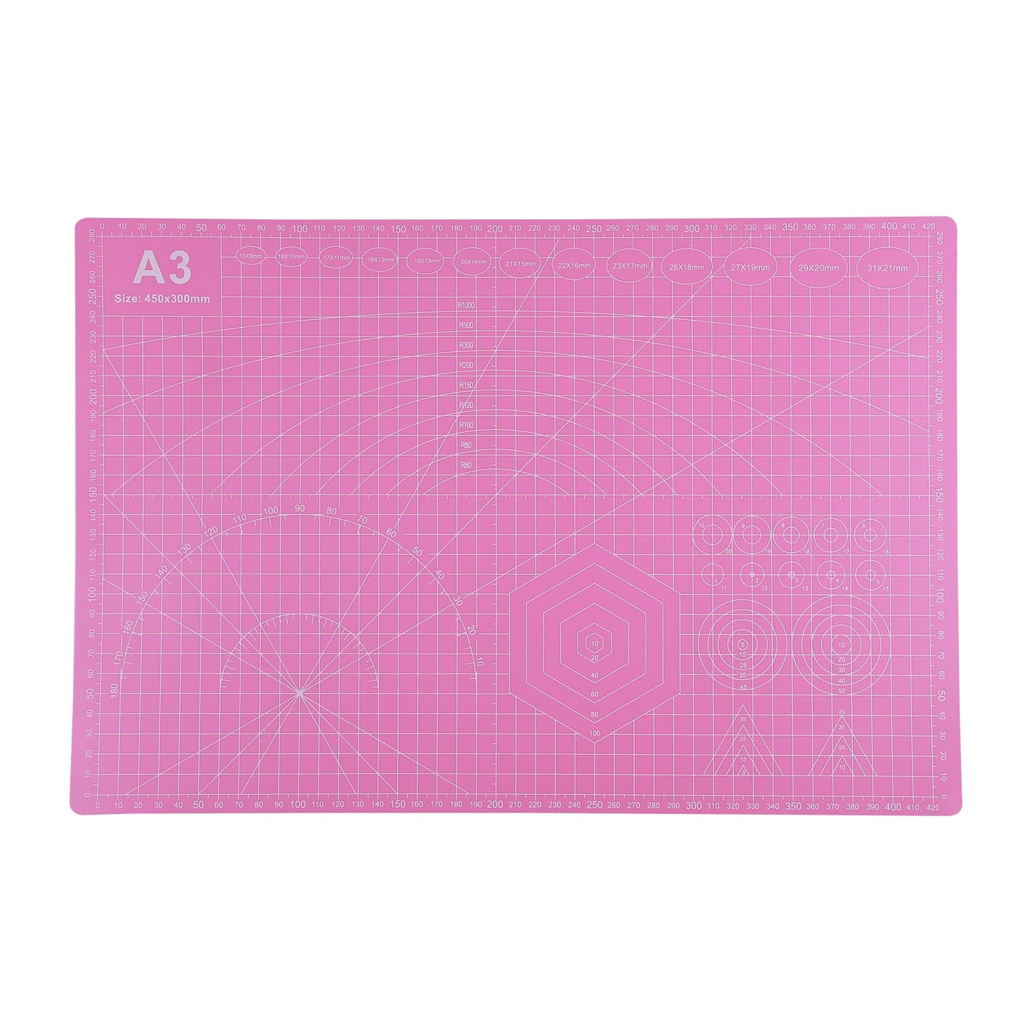 Cutting Mat A3 Pink, Self Healing Cutting Mat 12x18 Inch, 5-Ply Rotary Cutting Board Double-sided for Cutting Quilting Modeling Projects
