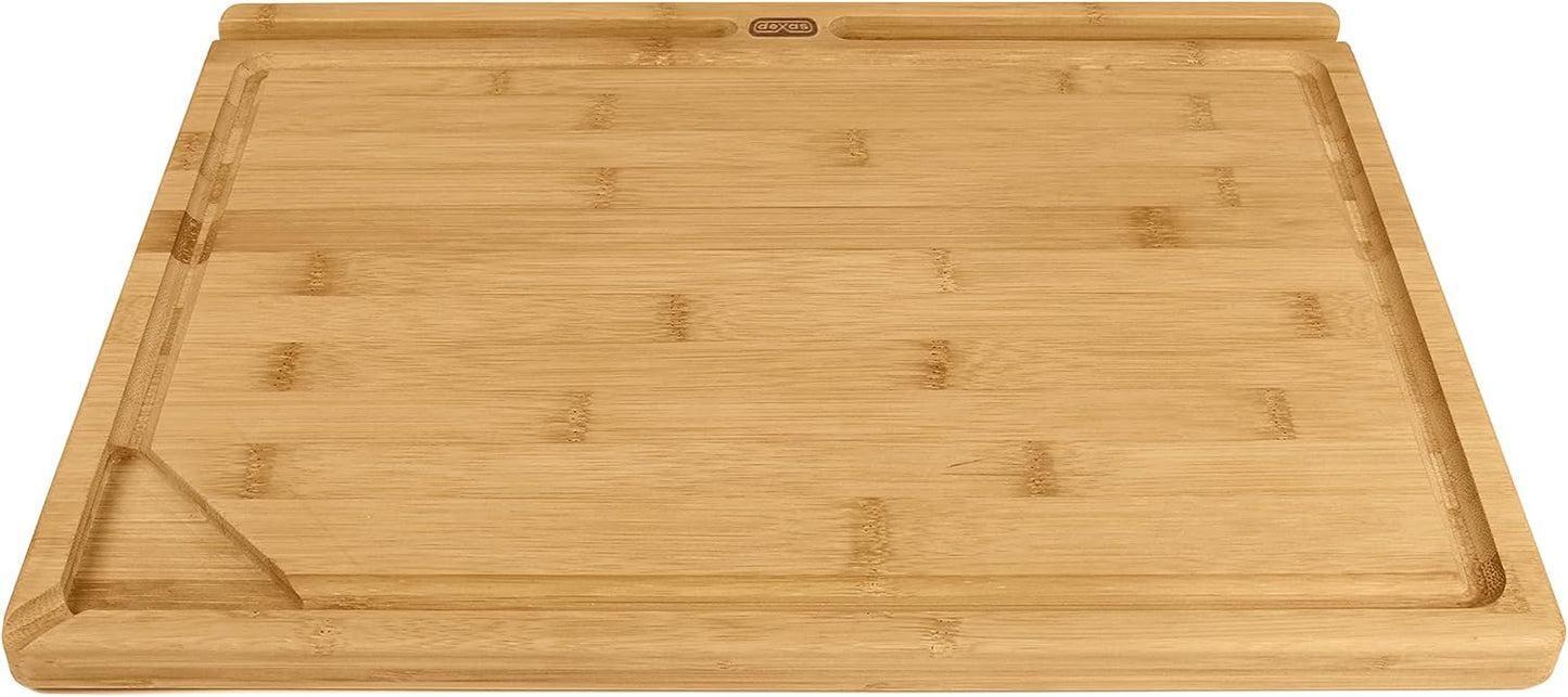 Dexas Prep-Tech Bamboo Cutting Board with Integrated Tablet Holder Groove, 12x16 Inches