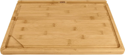 Dexas Prep-Tech Bamboo Cutting Board with Integrated Tablet Holder Groove, 12x16 Inches