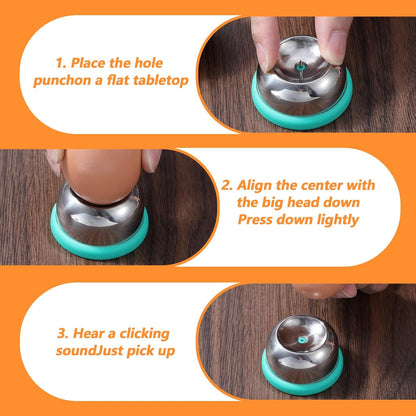 Ouligay Egg Piercer for Raw Eggs, Egg Hole Puncher for Bakery Kitchen Tools, Stainless Steel Egg Poker with Sturdy Base