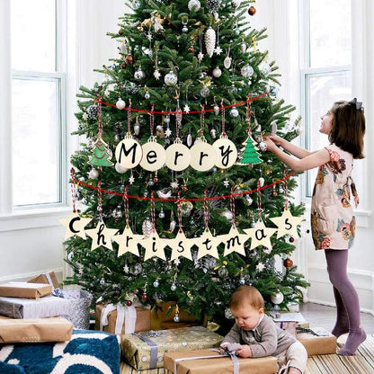 OurWarm 40PCS Wooden Christmas Ornaments - Unfinished Wood Slices for DIY Crafts and Hanging Decorations