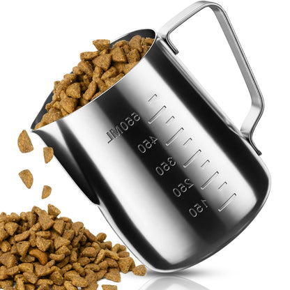 Ashmacdo 2.5 Cup Dog Food Scoop Stainless Steel Dog Food Measuring Cups Pet Food Scoop with Precision Scale Measurements for Dogs,Cats or Bird Foods, Injection Molded and Dishwasher Safe (2.5 CUP)