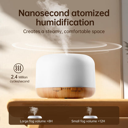 Yogin 500ml Essential Oil Diffuser with Remote Control,Timer & Auto-Off Safety, Smart Ultrasonic Aromatherapy Diffuser
