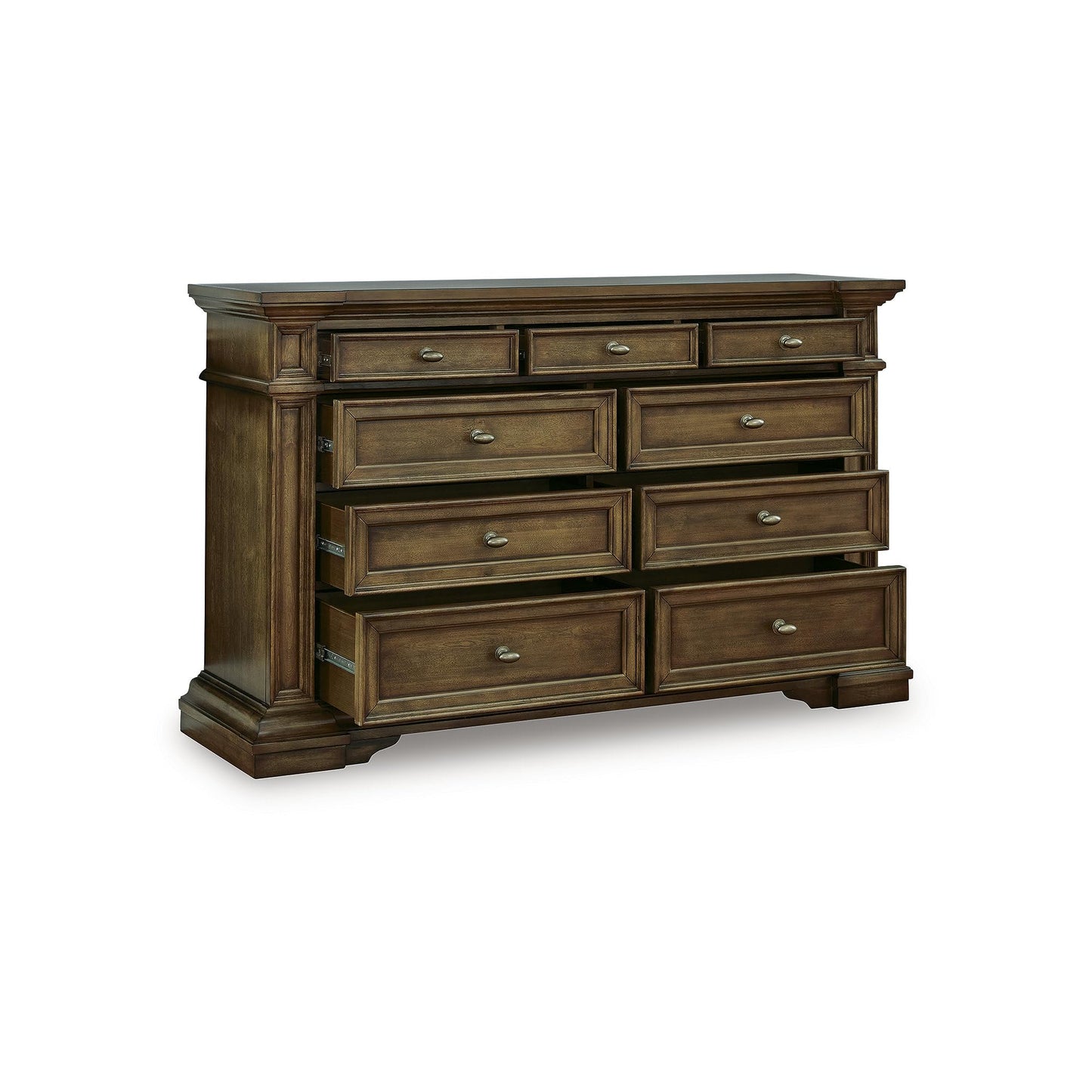 Signature Design by Ashley Thoridan Traditional 9-Drawer Dresser with Safety Stop and Anti -Tipping, Dark Brown