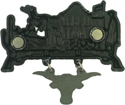 Rustic Texas Longhorn Refrigerator Magnet - Vintage Design, 3 by 3 Inches Magnetic Souvenir Gift