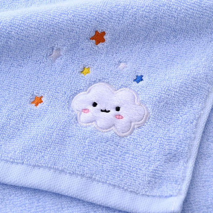 sense gnosis 100% Cotton Cloud Kids Facial Towels, Fingertip Towels for Bathroom Towel Set Star Embroidered Children Towels & Baby Washcloths, 10 x 20 inches(4 Pack in 4 Color)