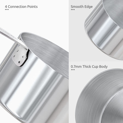 Measuring Cups and Spoons Set: U-Taste 18/8 Stainless Steel 12 Pieces Metal Stacking Kitchen Baking Cooking Food Measure Set 7 Cups 5 Spoons with Strengthened Weld Joints (Aqua Sky)