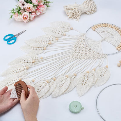 FREEBLOSS Tree of Life Macrame Kit for Beginners DIY Macrame Wall Hanging Tapestry with Instructions Boho Home Decor for Living Room Bedroom