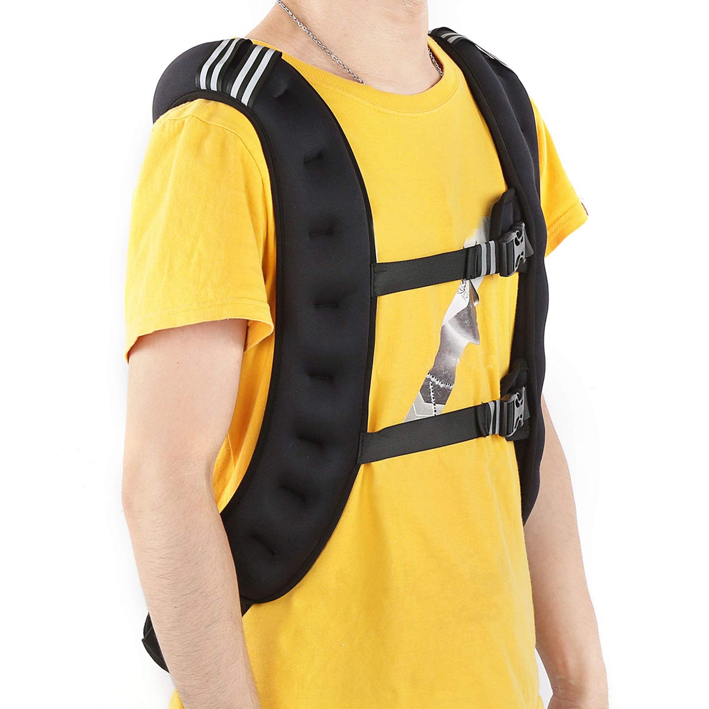 Domary Weighted Vest, Adjustable Fitness Training Vest with Elastic Material and Widened Shoulder Straps for Strength Training and Cardio Workout
