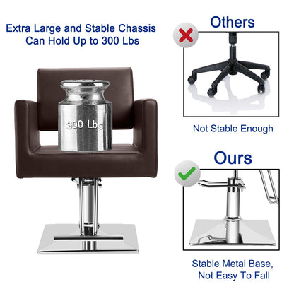 Hairdresser Barber Salon Chair,Capacity 330 Lbs - with Heavy Duty Hydraulic Pump, 360° Swivel Adjustable Spa Beauty Equipment, Hair Stylist Women Man for Barbershop,Home Hairdresser Barber (Brown)