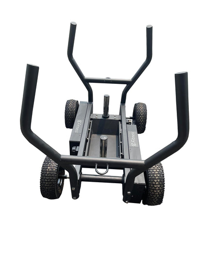 SuperSled with 8 levels of resistance for indoor or outdoor use, cardio and strength training, weight horns included