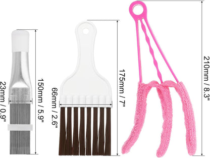 PATIKIL Air Conditioner Fin Comb, Stainless Steel Condenser Fin Straightener & Cleaning Brush for AC Unit