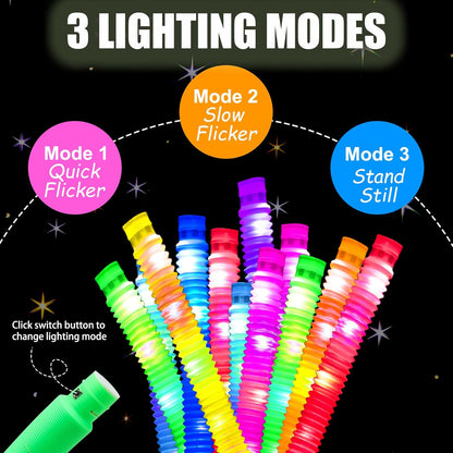 UrChoice Glow Sticks - 8PCS LED Pop Tubes for Parties | Glow Necklaces & Bracelets for Imaginative Play