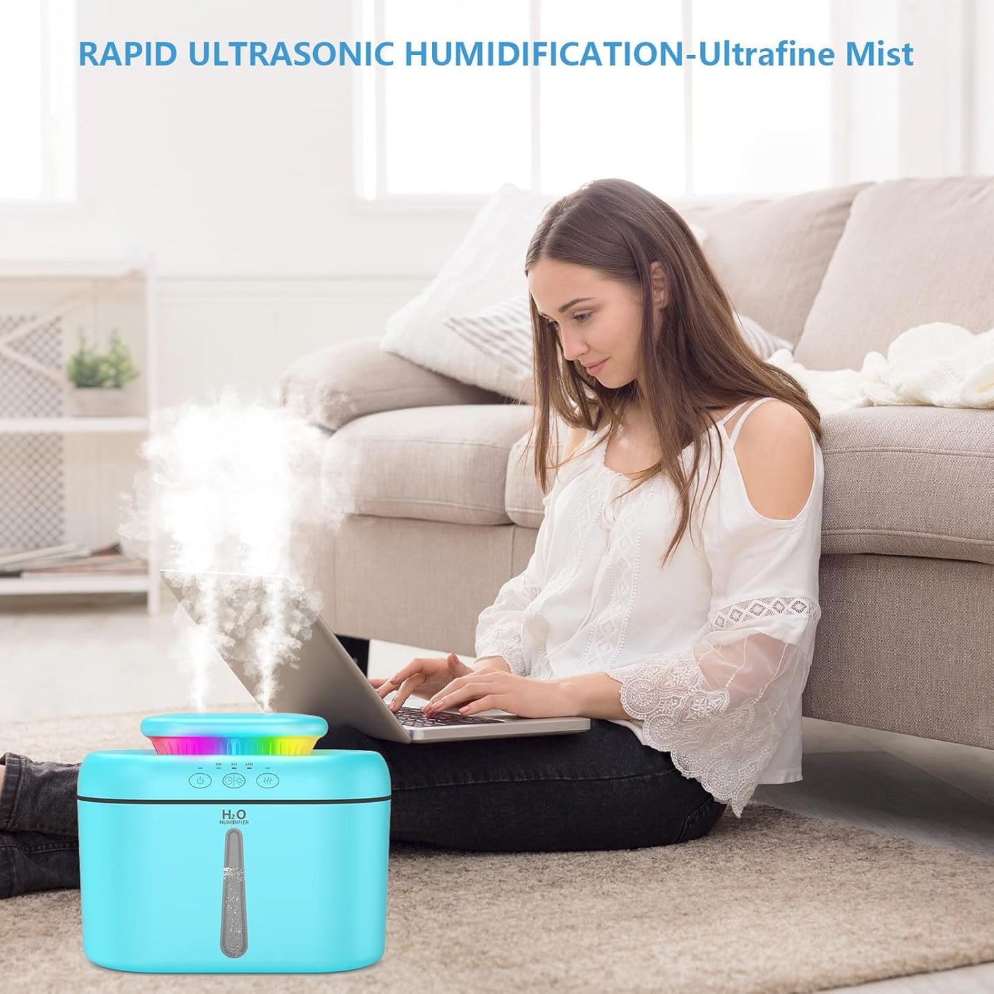 2.5L 16 SZO Humidifiers for Bedroom, Capacity, Auto Shut-Off, Easy to Fill & Clean, dB Quiet Ultrasonic Humidifier
