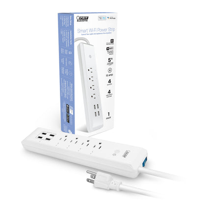 Feit Electric Indoor Smart WiFi Plug Works with Alexa and Google Home, No hub Required, 2.4 Ghz Network Only, Remote Control from Anywhere 15 Amp Smart Outlet Plug, Indoor, White with Night Light
