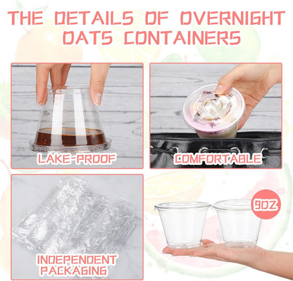 200 9 oz Sets, 100 Pack 100 Didaey Pcs Clear Plastic Parfait Cups with Flat Lids and Spoons Disposable Yogurt Parfait