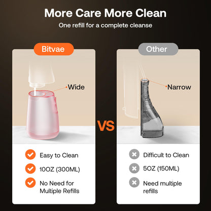 Bitvae Water Dental Flosser for Teeth, Cordless Water Teeth Cleaner Picks, 3 Modes 5 Intensities, IPX7 Waterproof, Rechargeable Water Dental Picks for Cleaning - Black