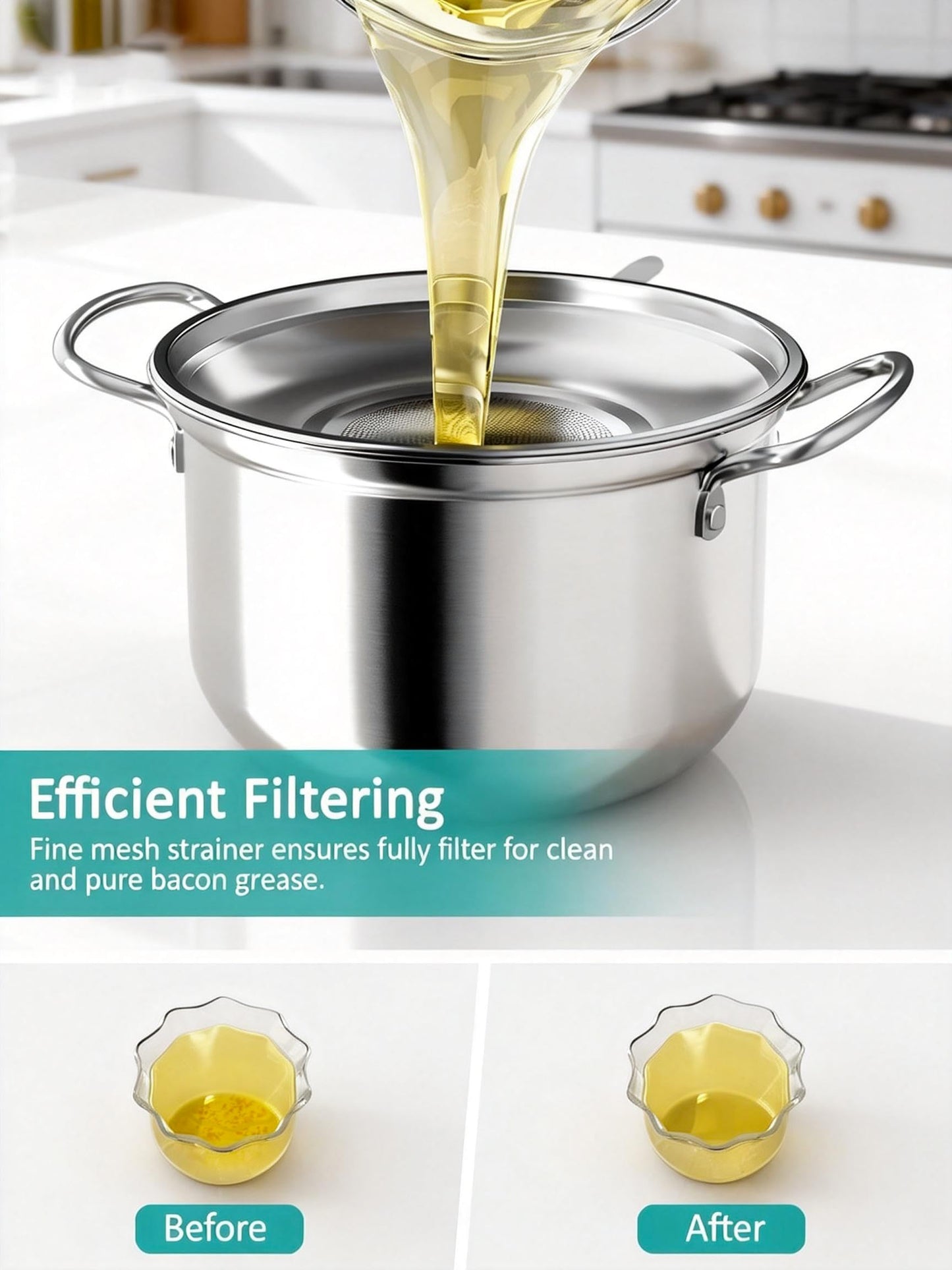 OPENICE Deep Fryer Pot with Basket, Stainless Steel Frying Pot with Basket Lid and Oil Strainer for Stove Top Frying, Boiling, 4.25qt Small Fryer Pot for 1-3 Peoples