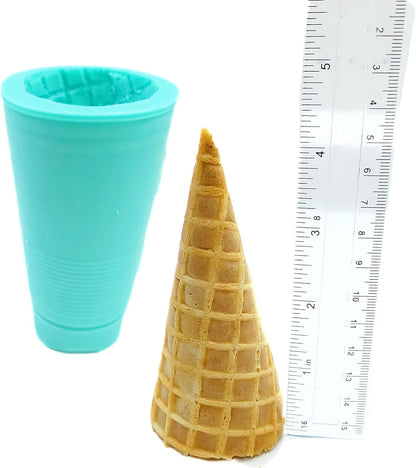 Natucraft 3D NC059 Waffle cone silicone mold ice cream cone mold Ice cream cone mold wax melt mold realistic ice cream