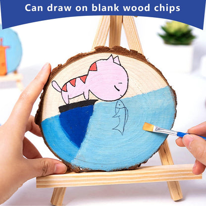 FSWCCK 17 PCS Unfinished Wood Slices for Centerpieces - 5.1-5.5 Inch,Round Natural Discs with Tree Bark, Wooden Cookies Circles for Crafts Christmas Ornaments, Rustic Wedding Decor,Table Decoration