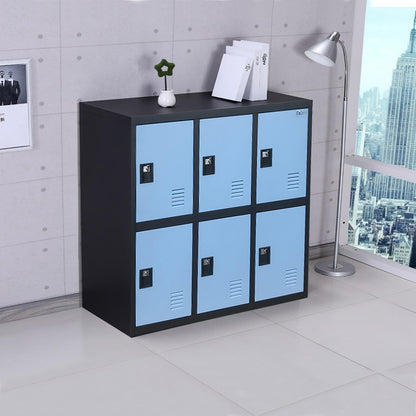 MECOLOR FURNITURE Digital Lock Metal Gym Locker Organizer with Padlock and Shelf Small Size Blue