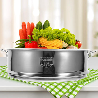 Hemoton 12 Inch Stainless Steel Steamer Basket Multi-Functional Kitchen Steamer Insert for Vegetables Seafood Eggs with Even Heat Distribution and Dishwasher Safe