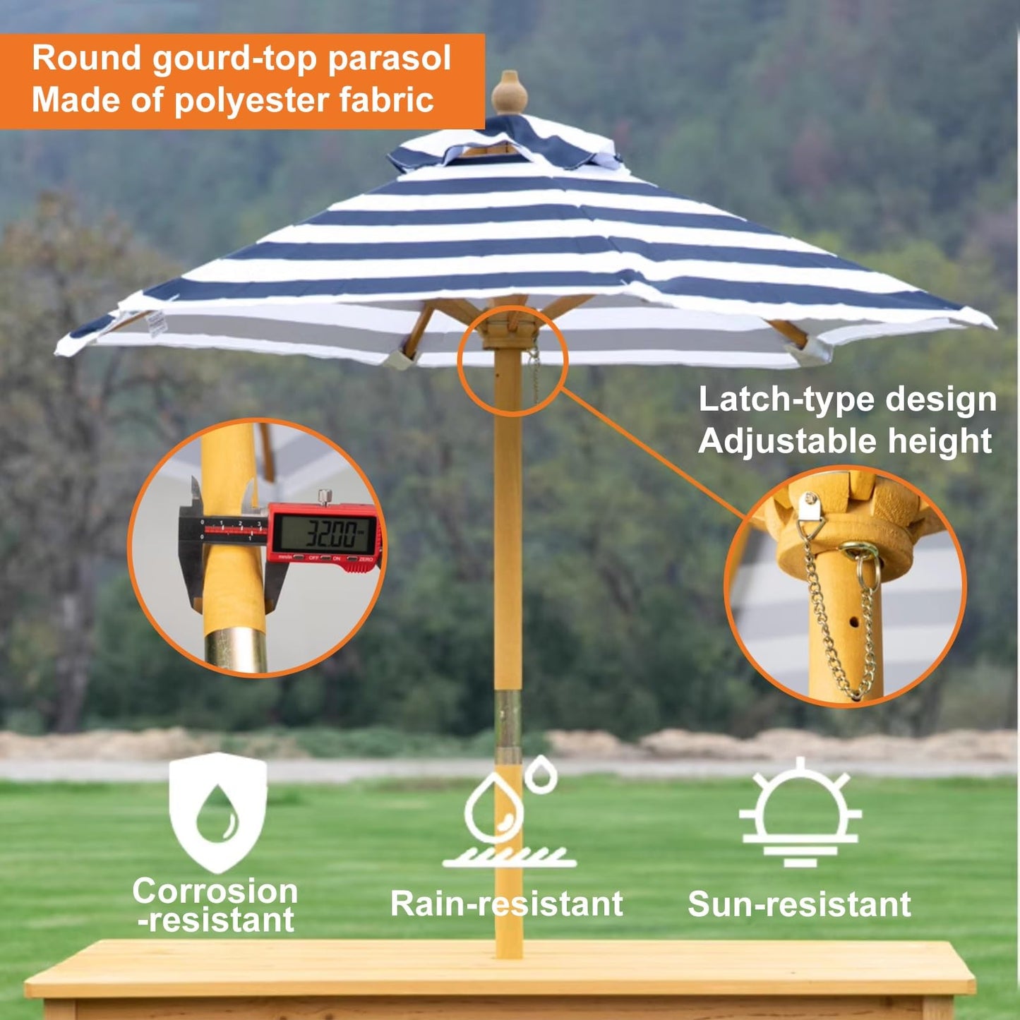 LLZJDDPLY Kids Picnic Tables, Wooden Kids Picnic Tables for Outdoors with Removable Umbrella & Cushions, Toddler Picnic Table, for Backyard Lawn Patio(Red)