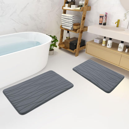Buganda Memory Foam Bathroom Rug Mat 59x17 | Extra Soft Absorbent Non-Slip Machine Washable Bath Rugs