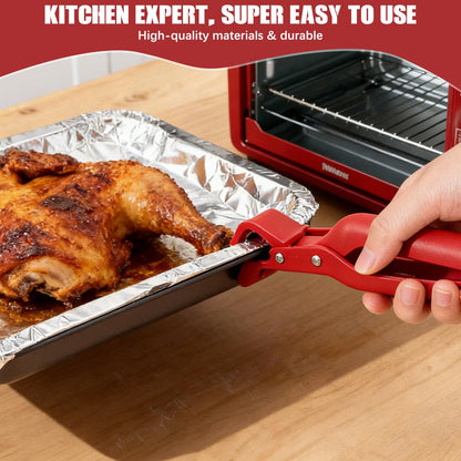 4PCS Hot Plate Gripper Tongs,Multi-Function Anti-Scald Bowl Clip,Silicone Non-Slip Hot Dish Plate Holder Tongs,Kitchen Silicone Anti Slip Clip,Kitchen Utensil for Bowls,Pans,Dishes-Microwave&Oven Safe