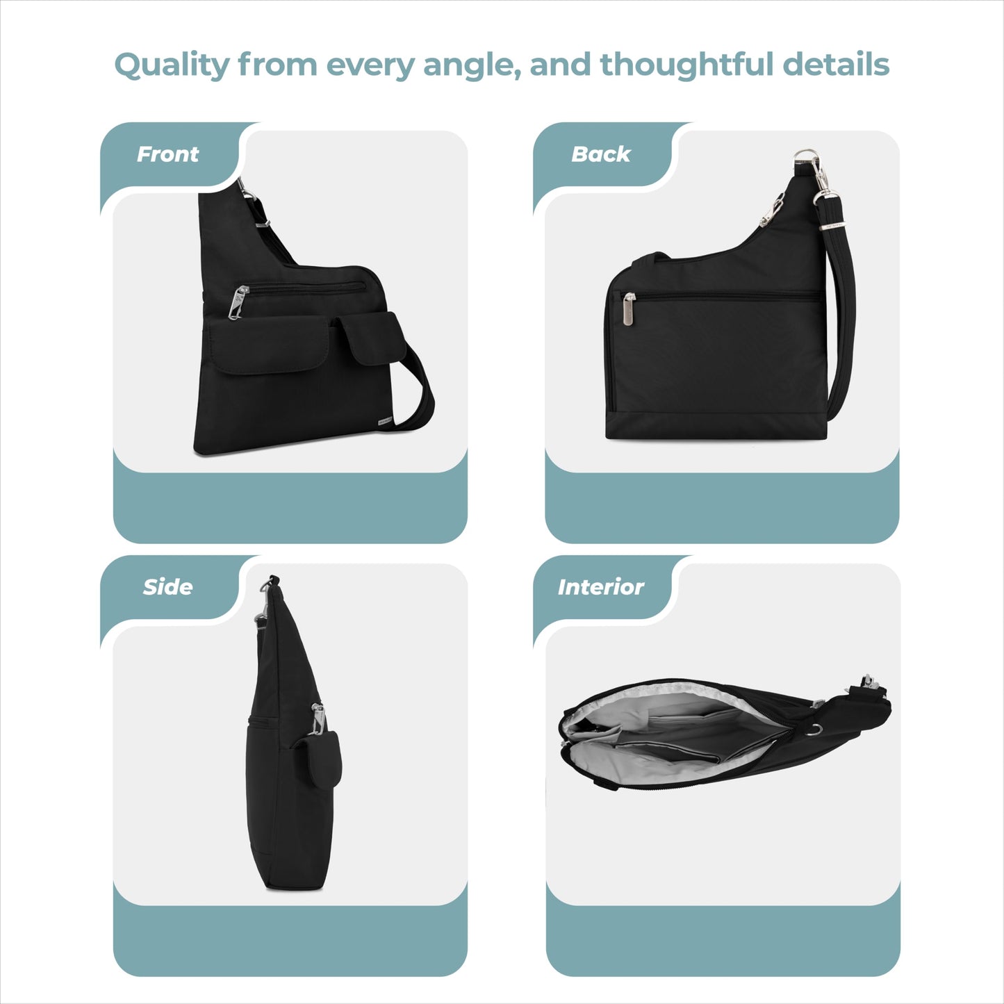 Travelon Anti-Theft Cross-Body Bag, Two Pocket