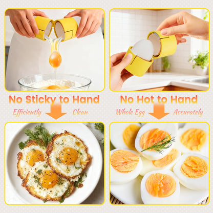 Innovative 2 in 1 Egg Shell Opener, Hard Boiled Egg Peeler Cracker with Piercer, Cute Egg Separator for Raw Eggs, Home Kitchen Gadgets Tool