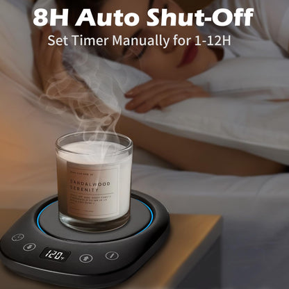 Coffee Mug Warmer, 7 Temp Settings 1-12H Timer & Fast Heating, Auto Shut Off Coffee Mug, Beverage, Milk, Tea Warmer (Black)