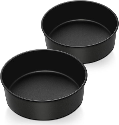 P&P CHEF 8 x 3 Inch Nonstick Cake Pan Set of 2, Round Baking Pans for Birthday & Wedding Layer Cake