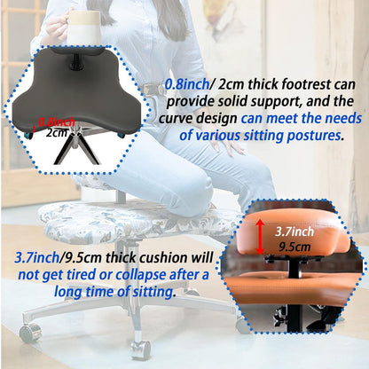 360° Rotatable Meditation Chair for Improve Posture, Cross Legged Kneeling Office Chair Game Stool with Wheels, Waterproof Ergonomic Cross Legged Chai,White-One Size