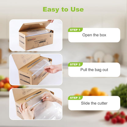 Bonsenkitchen Vacuum Sealer Bags Rolls - 11” x 150’ with Cutter, BPA Free for Meal Prep & Sous Vide Cooking | Easy to Cut & Seal