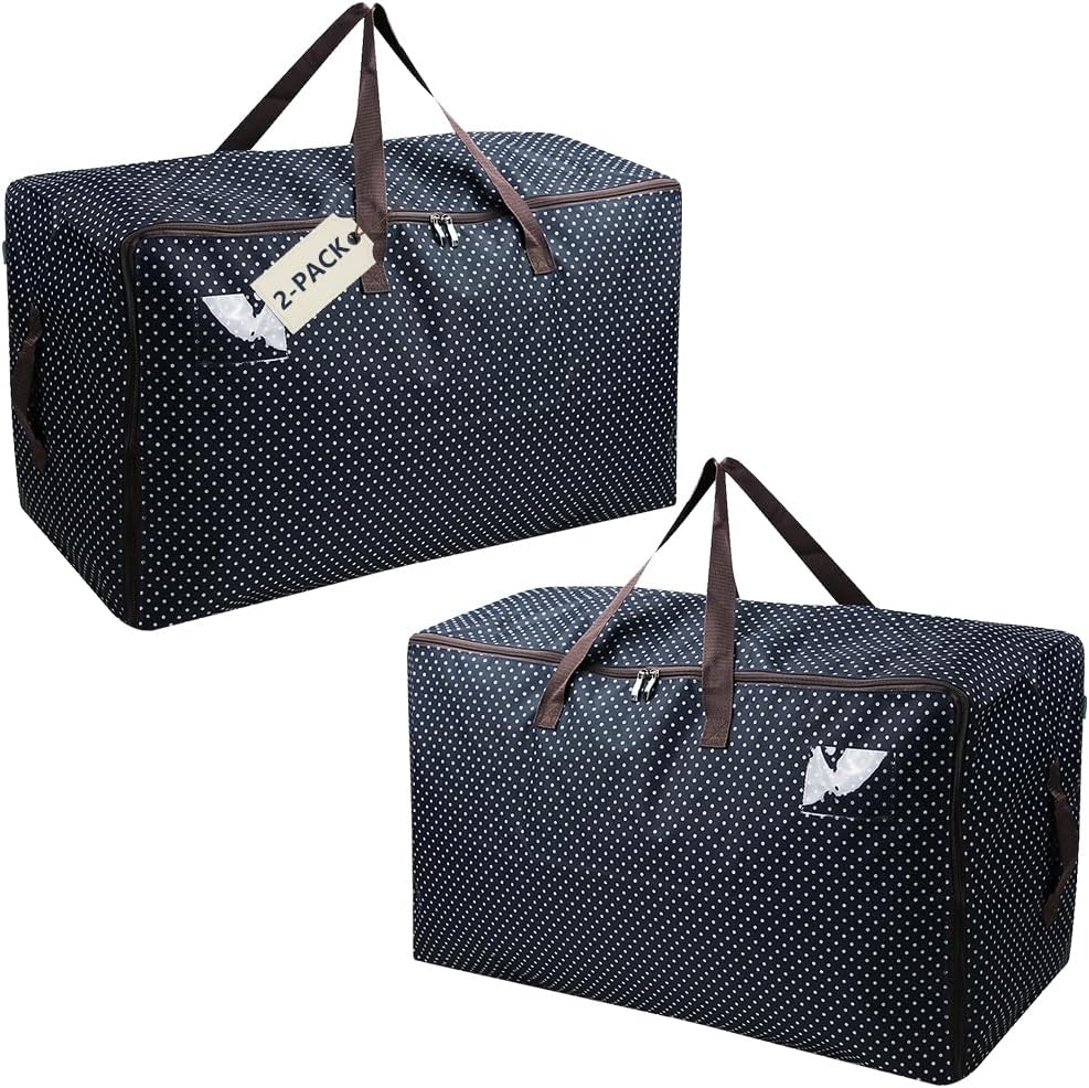 Pack of 2, 27.5 X 16.5 X 13.8", 3-Side Zip Holiday Décor Storage with Handles
