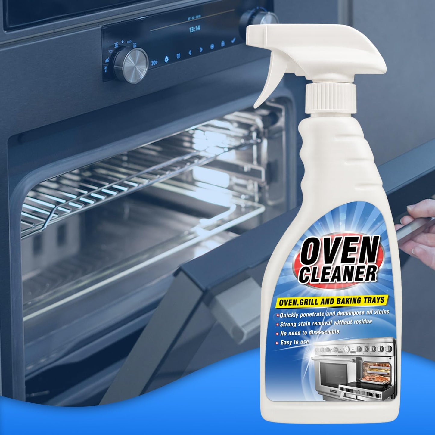 Erigathe Heavy Duty Stove and Oven Cleaner Kit, Includes Cleaning Tool, Razor, Scraper and 1 Pad to Remove Tough Stains - Use on Gas, Electric, Ceramic Surfaces, 4 Piece (16.9, Fluid Ounces)