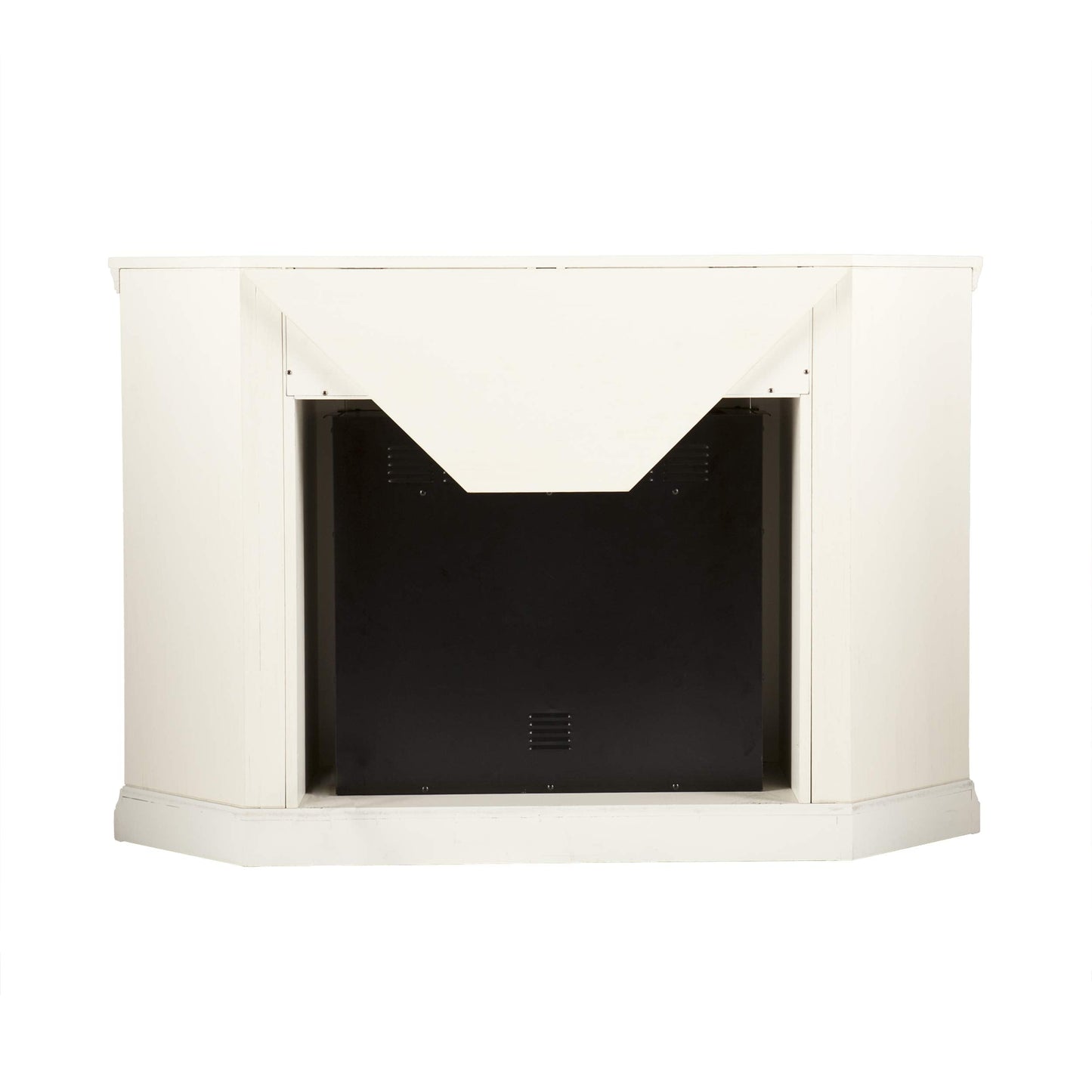 SEI Furniture Claremont Corner Convertible Electric Fireplace with Storage, New Ivory