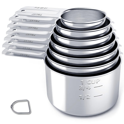 TILUCK Stainless Steel Measuring Cups Set,Kitchen Gadgets for Cooking & Baking,Set of 7