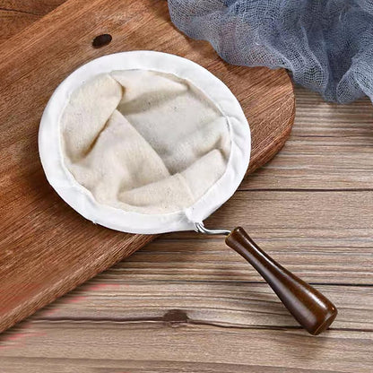Coffee Filter, Flannel Cloth Coffee Filter with Wooden Handle, Reusable Coffee Sock Filter for Home Office Kitchen Use
